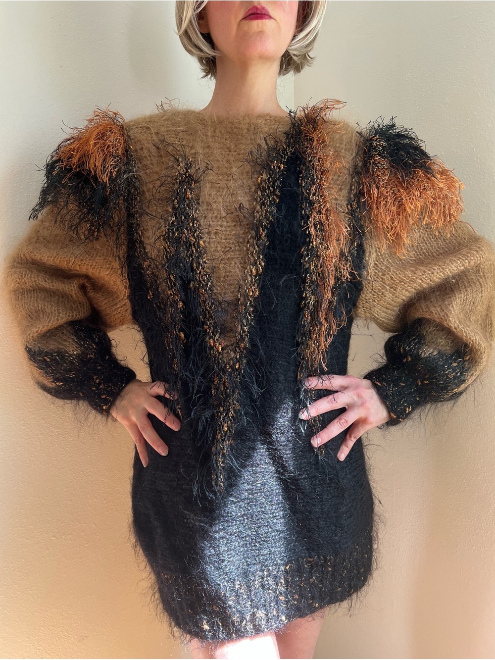 Mohair Maximalist Fuzzy Knit Oversized Sweater - Picture 11 of 12